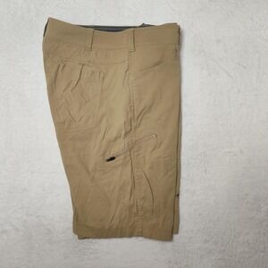 Eddie Bauer Shorts Mens 36 Beige 12" Cargo Microfiber Stretch Lightweight Hiking